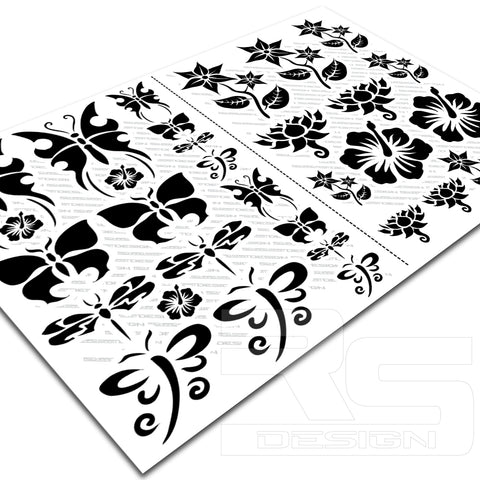 A4 FLOWER POWER DECALS